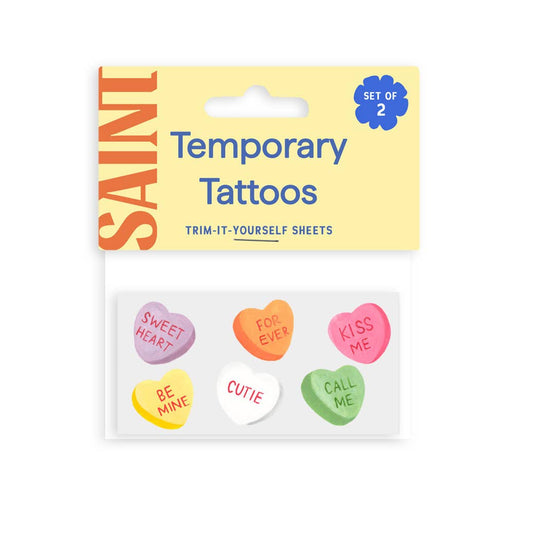 Candy Hearts Temporary Tattoos