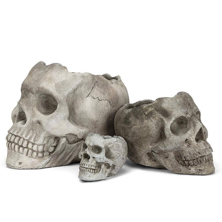 Small Skull Planter/Tealite Holder-3"H