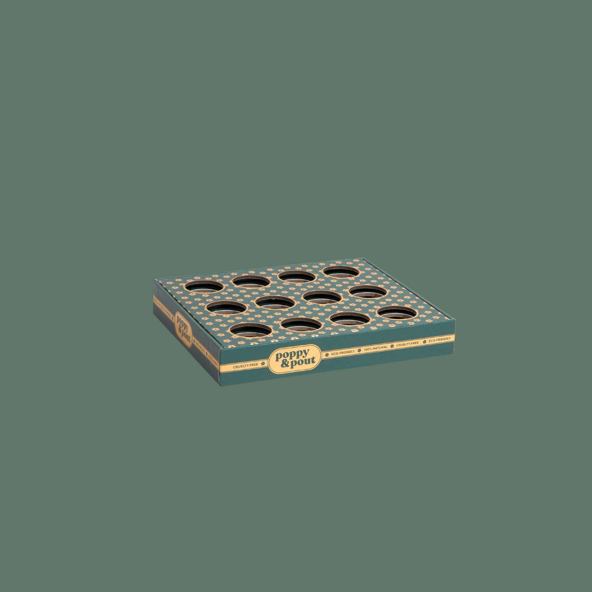 Product Display, 12 Lip Balm Tray, Green