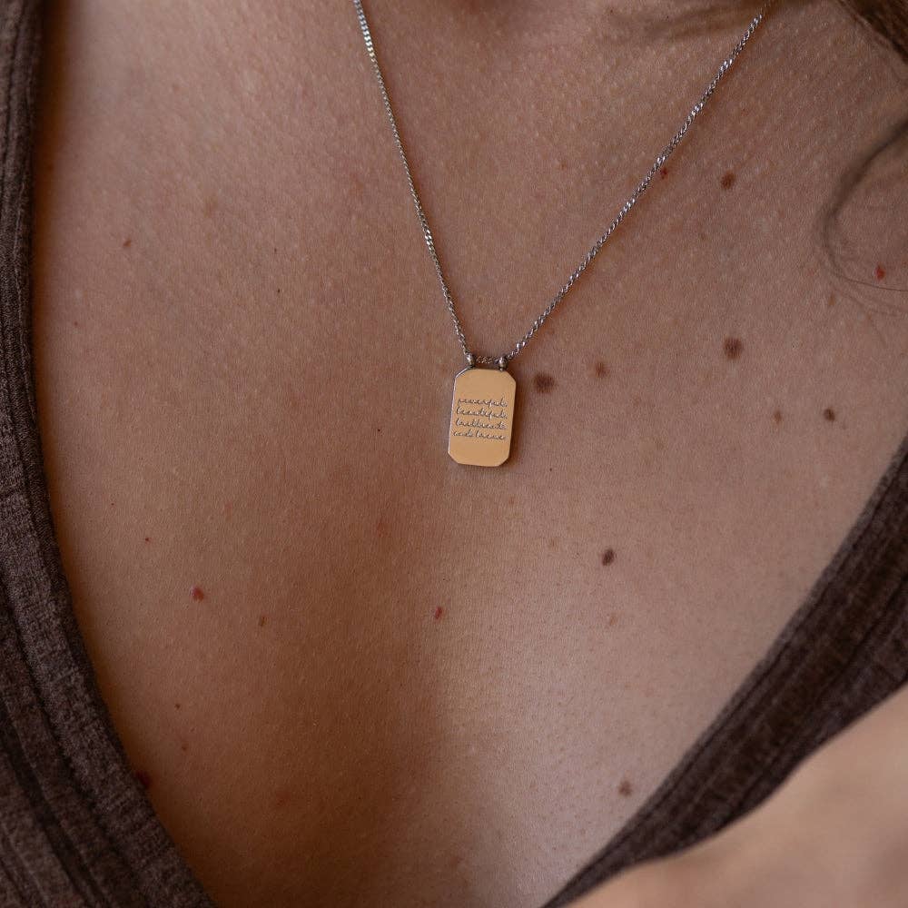 Powerful, Beautiful, Brilliant, and Brave - inspire necklace
