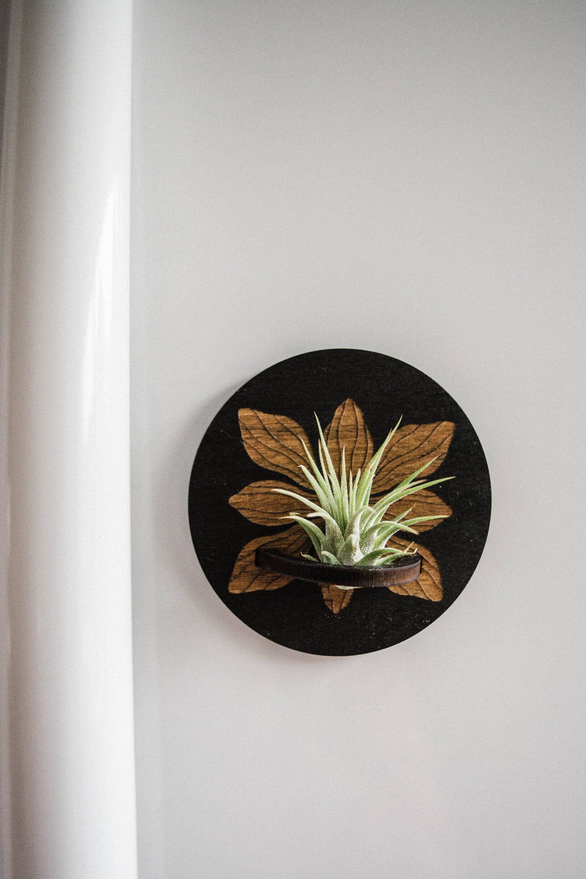 Art Deco Flower Airplant Holder Magnet Round