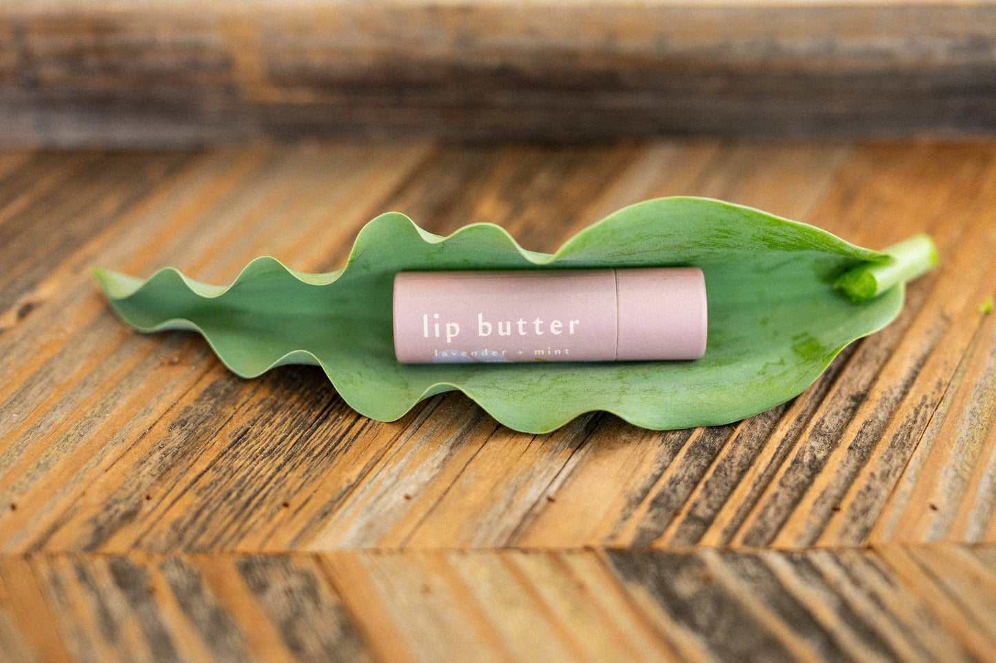 Lip butter • lavender peppermint • moisture rich & glossy enhanced with olive squalane