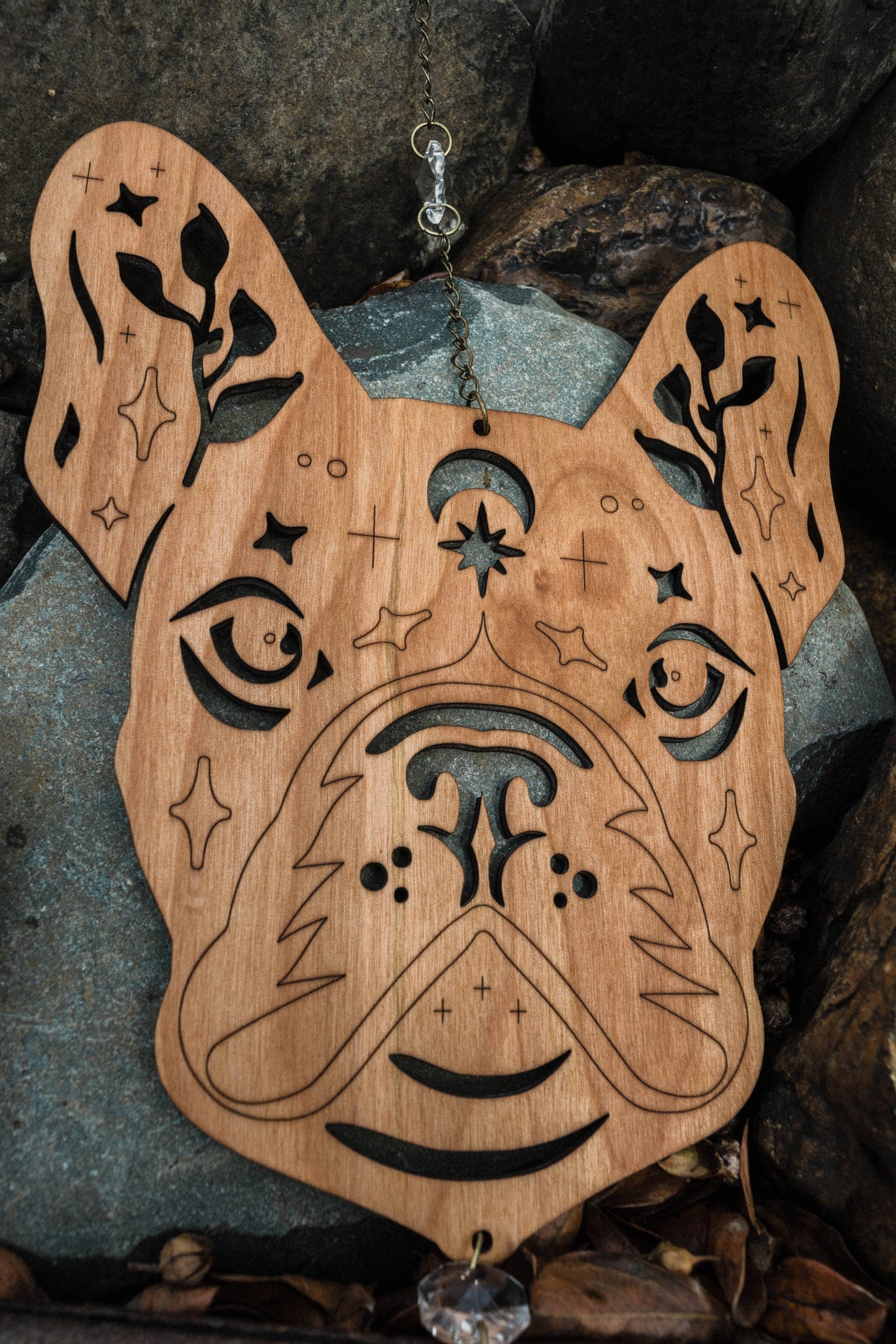 French Bulldog Wooden Wall Hanging Frenchie Suncatcher