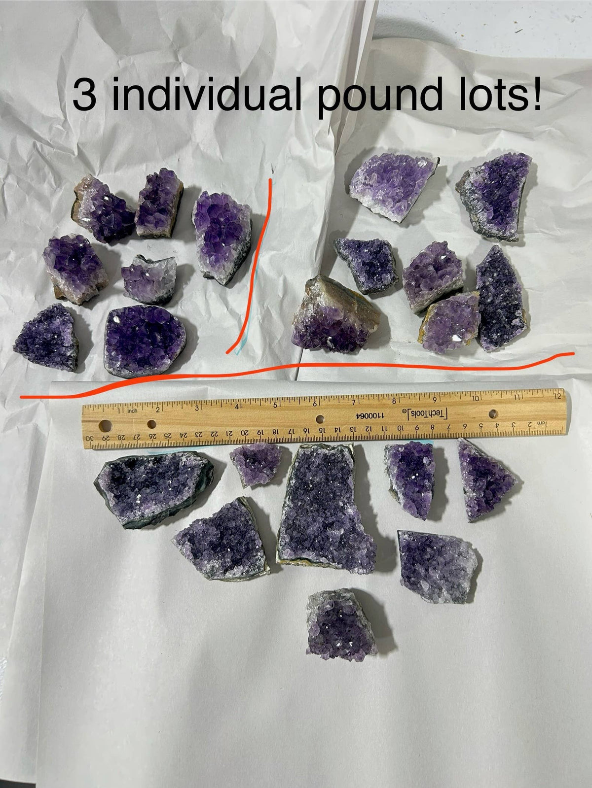 A/B Quality Amethyst Clusters 1lb lot (Crystals & Stones)