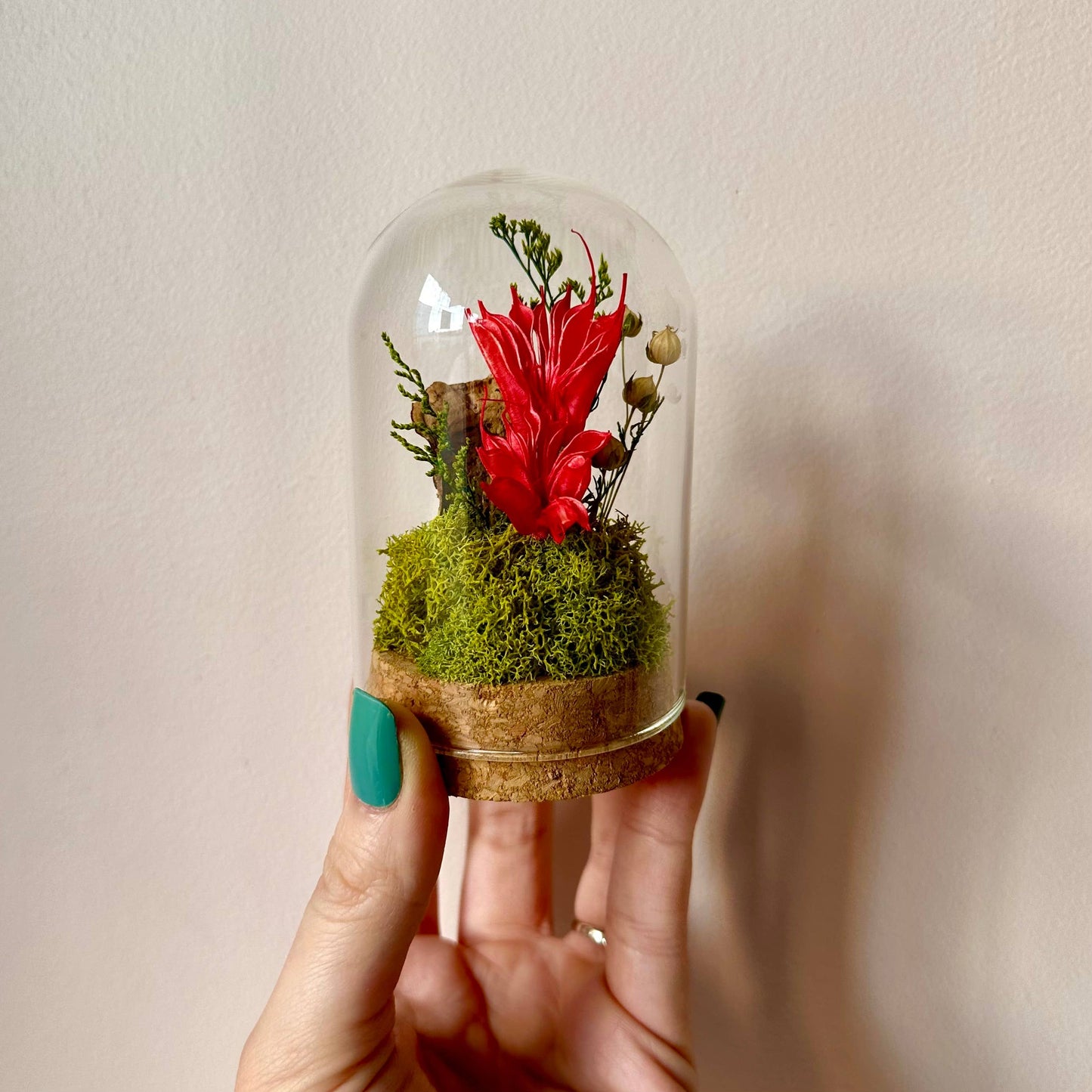 Love Potion Large Botanical Terrarium With Dried Flowers