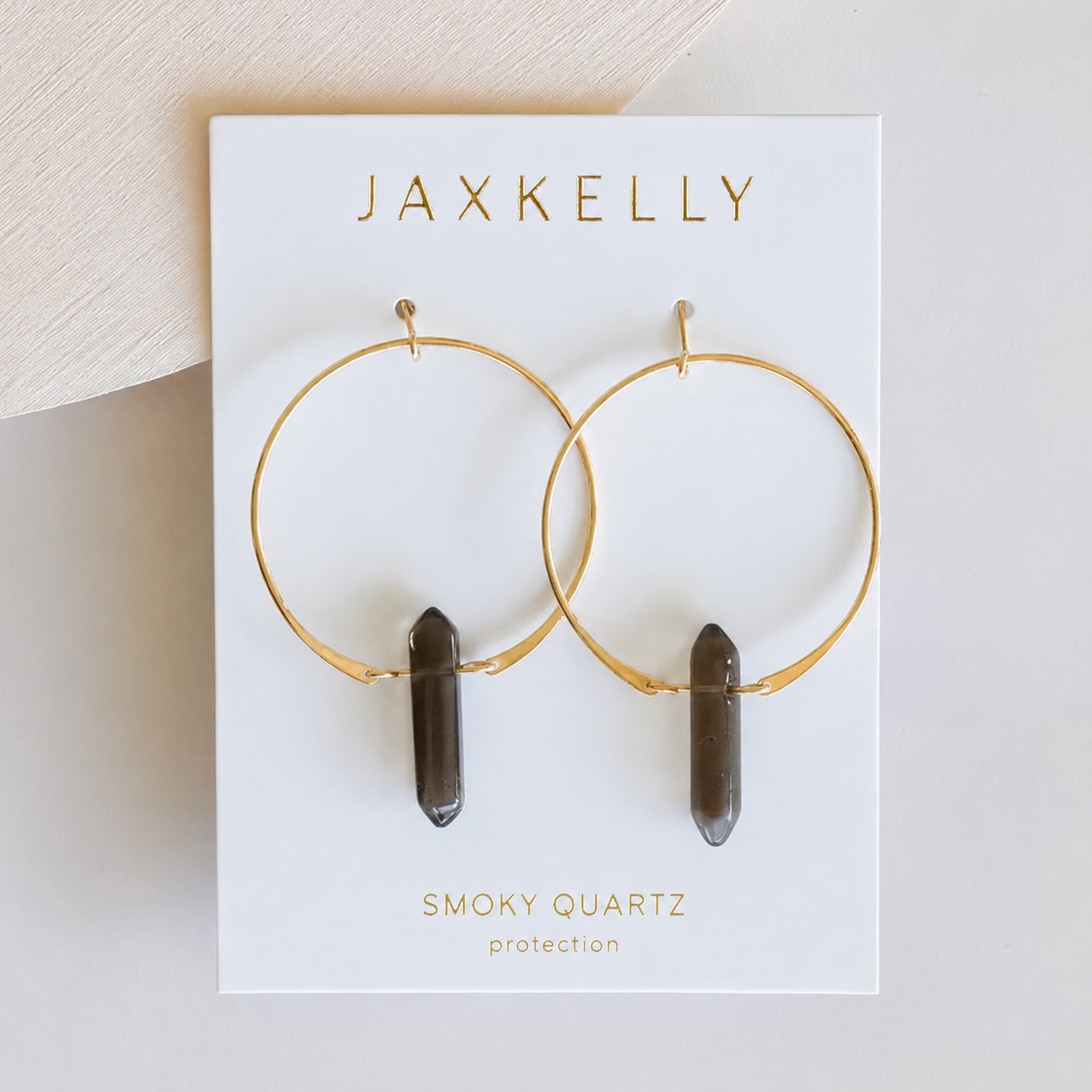 Hoops - Smoky Quartz - Gold Earrings