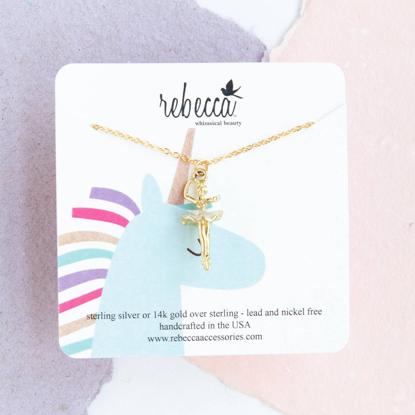 Ballerina Enamel Charm Necklace Children’s Dance Ballet Gift