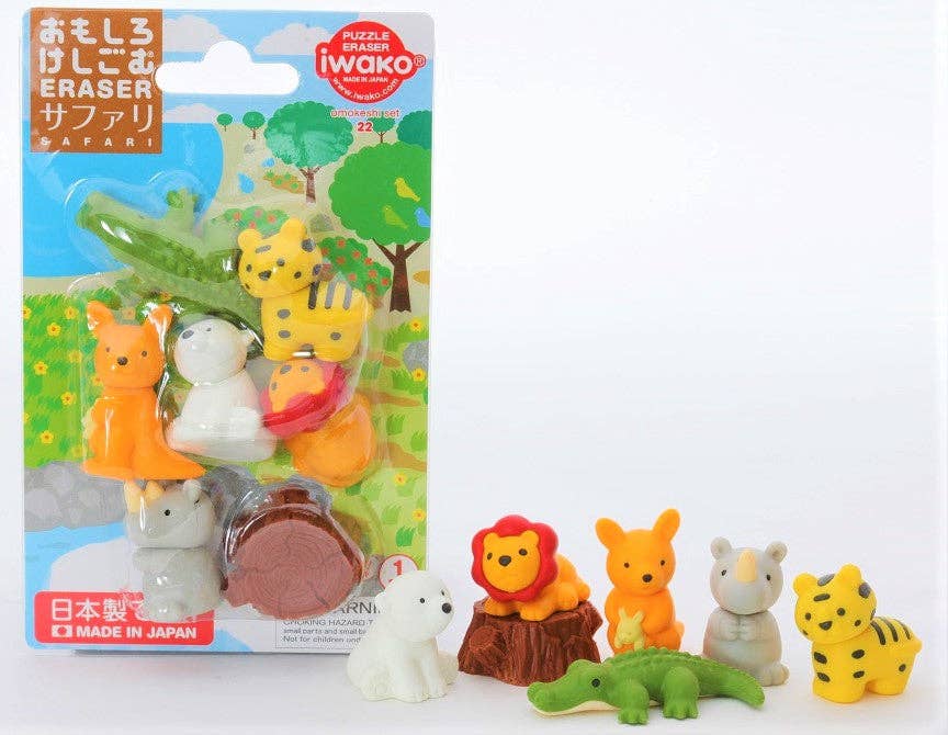 38328 Iwako Safari Eraser Card