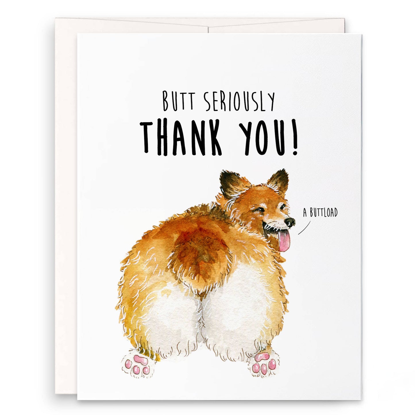 Corgi Butt Puns - Funny Thank You Card