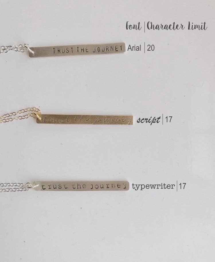'Trust The Journey' Stamped Bar Necklace
