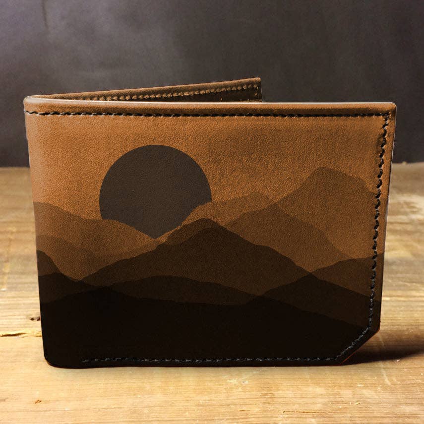 Faded Mountains - Printmaker Leather Wallet