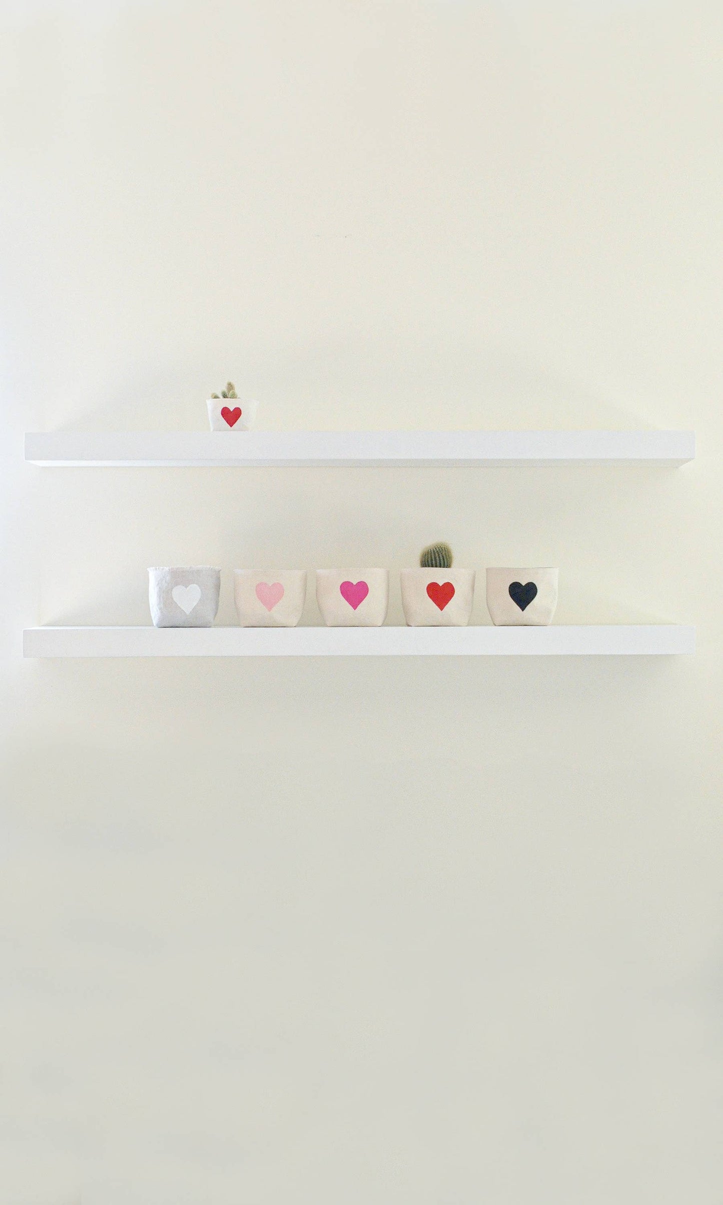 Heart Blockprint Fabric Planter—4"