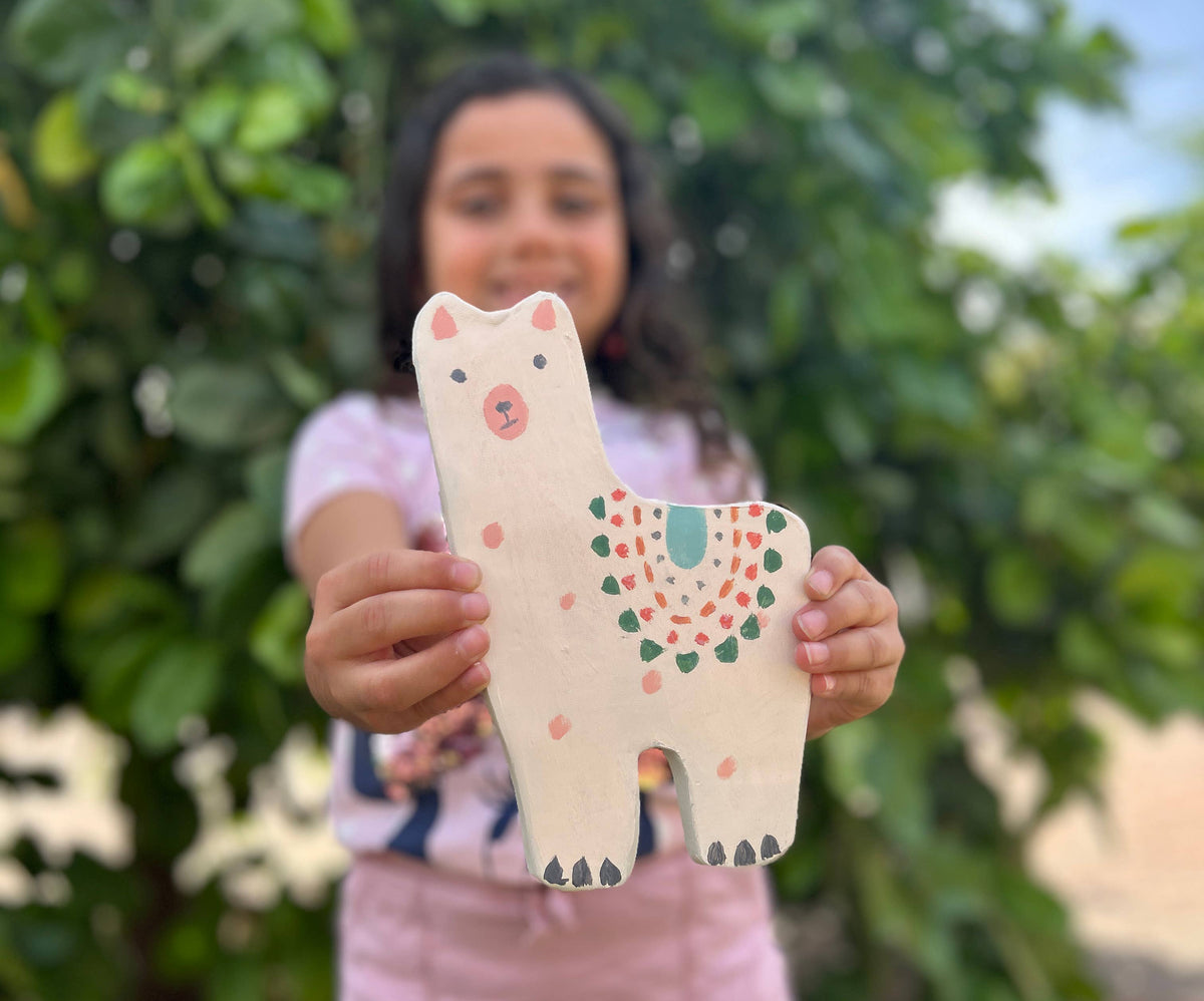 Llama Trinket Dish Kids Air Dry Clay Kit All in One Activity
