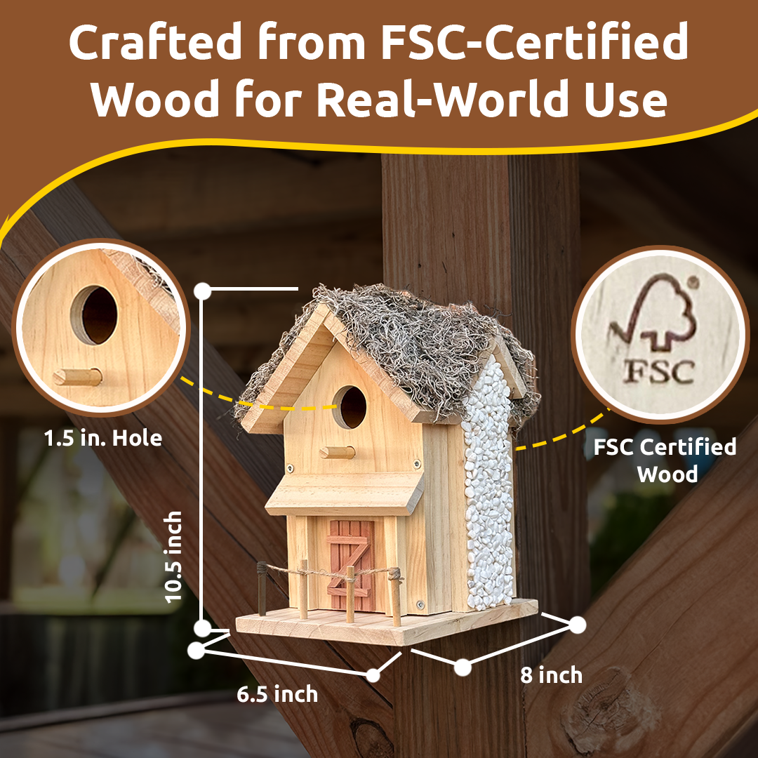 Cottage Birdhouse Woodworking Kit