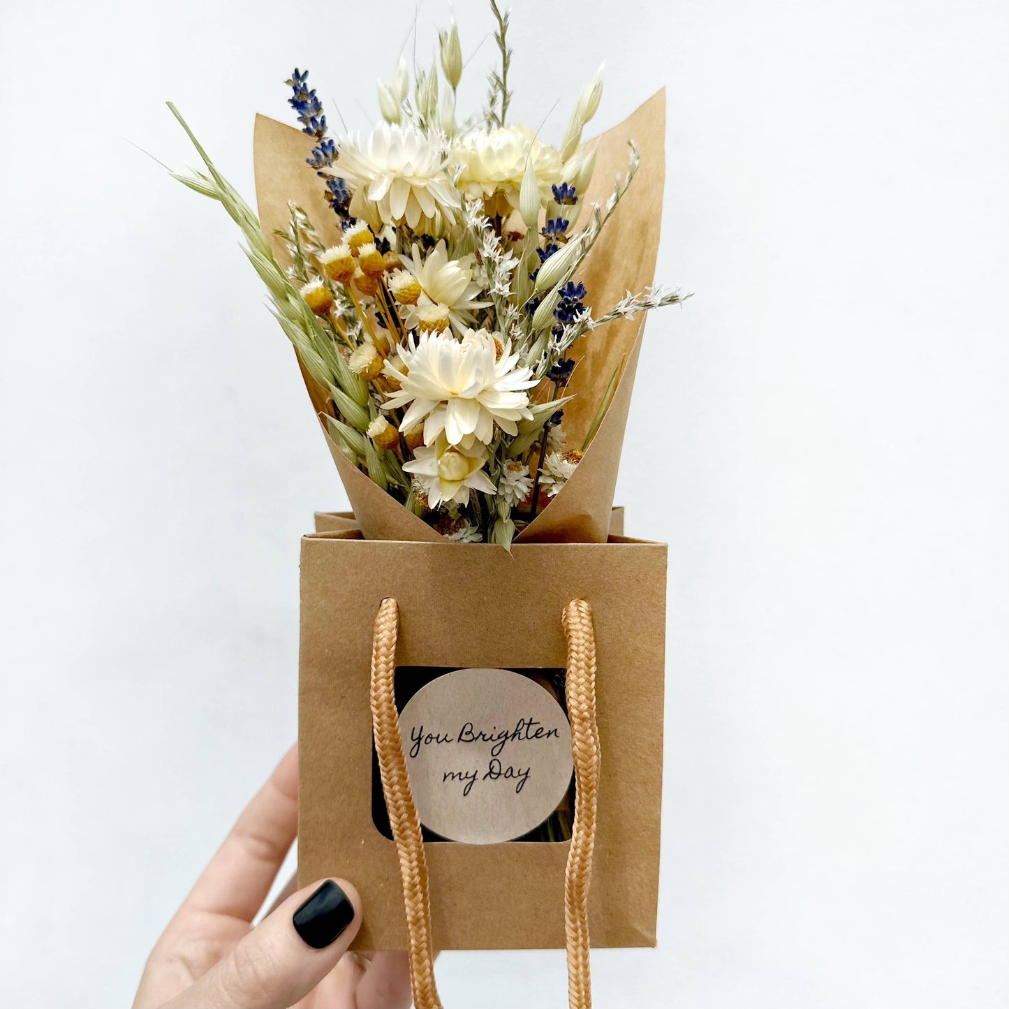 Dried Flower Mix Bouquet Bag With Gift Message