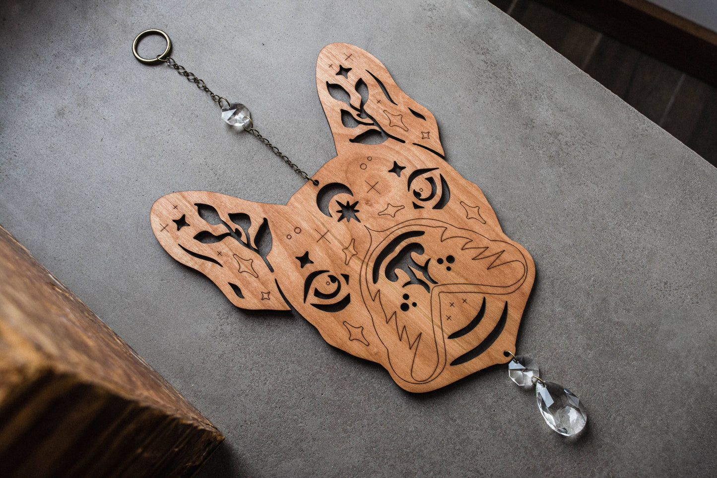 French Bulldog Wooden Wall Hanging Frenchie Suncatcher