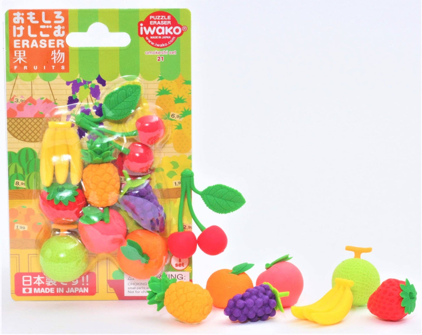 383271 Iwako Fruit Eraser Card