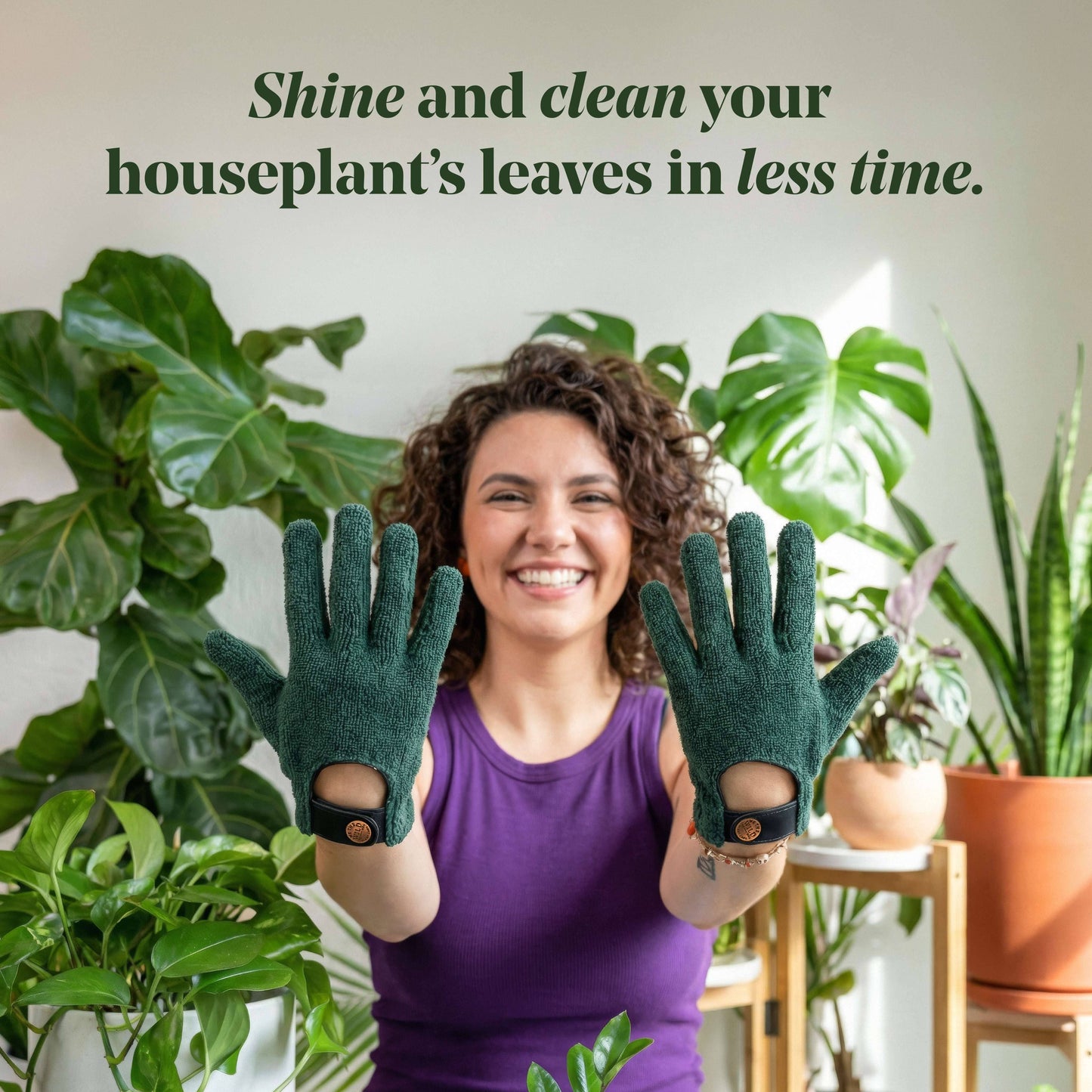 Microfiber Leaf Cleaning Gloves - Green