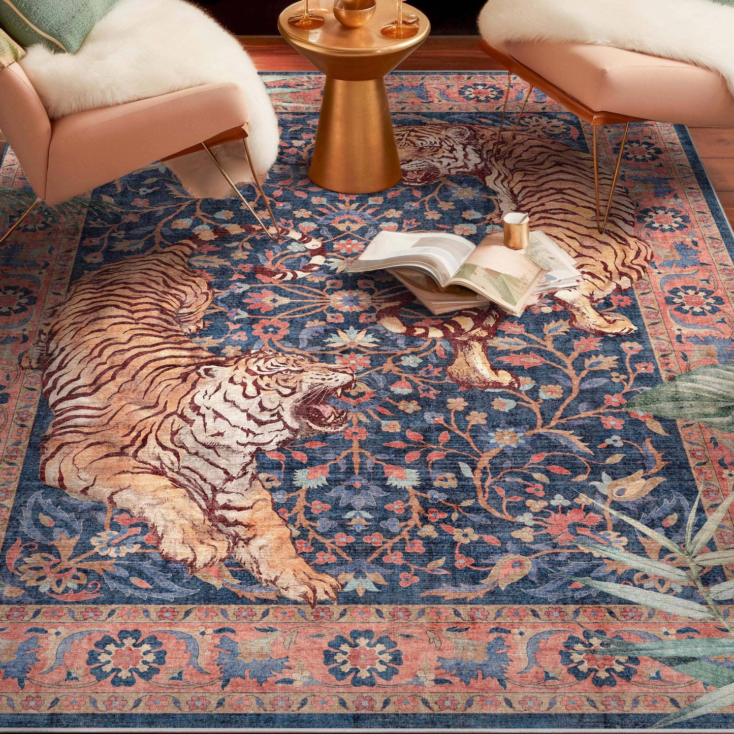 Apollo Botanical Floral Rug for Living Room, Dining Room, Bedroom and Kitchen
