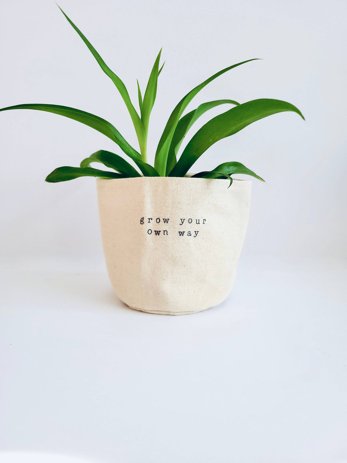Grow your own way Canvas Plant Pot Cover