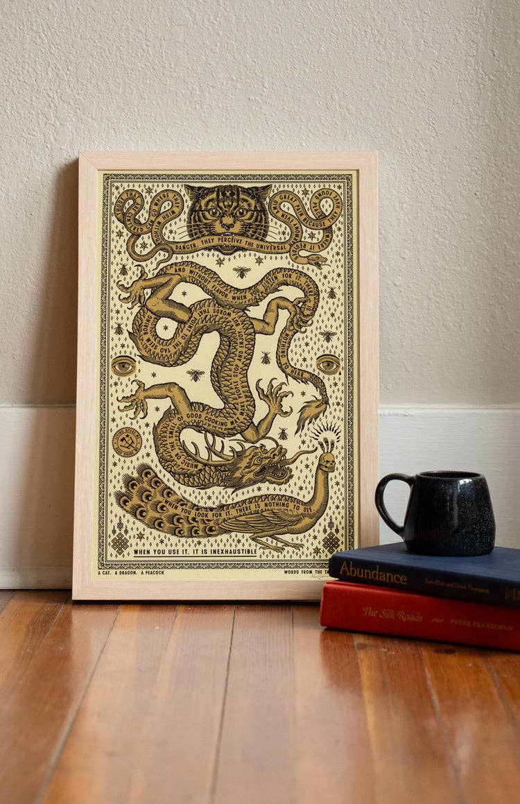 A Cat, A Dragon, A Peacock Print