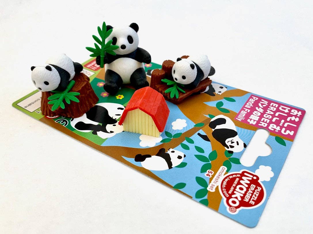383001 Iwako Panda Family Card