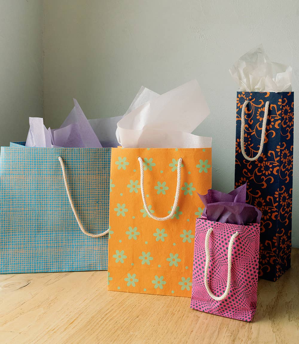 Recycled Paper Medium Gift Bag 7x3.5x10 - Assorted