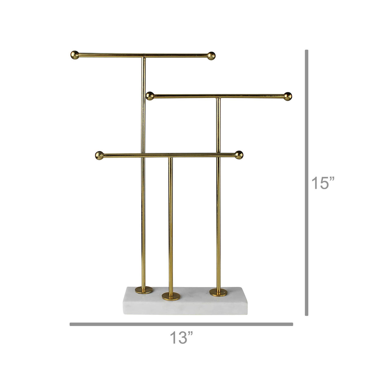 Loren Jewelry Stand, Marble & Brass