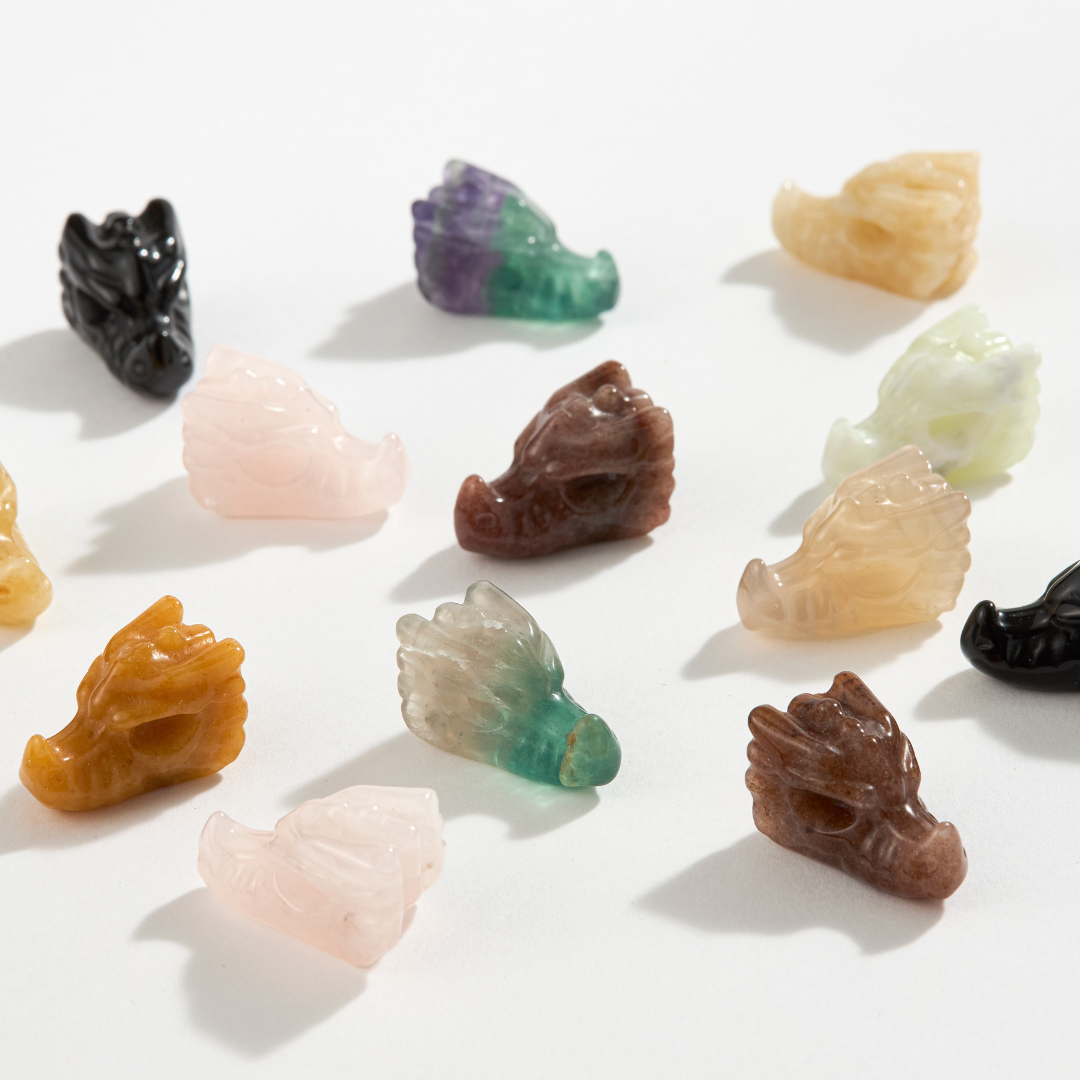 Assorted Carved Mini Crystal Dragons – 24 pcs 🐲