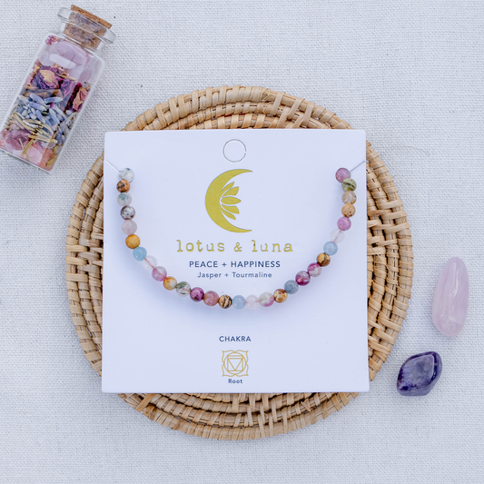 Peace + Happiness 4 mm Healing Necklace