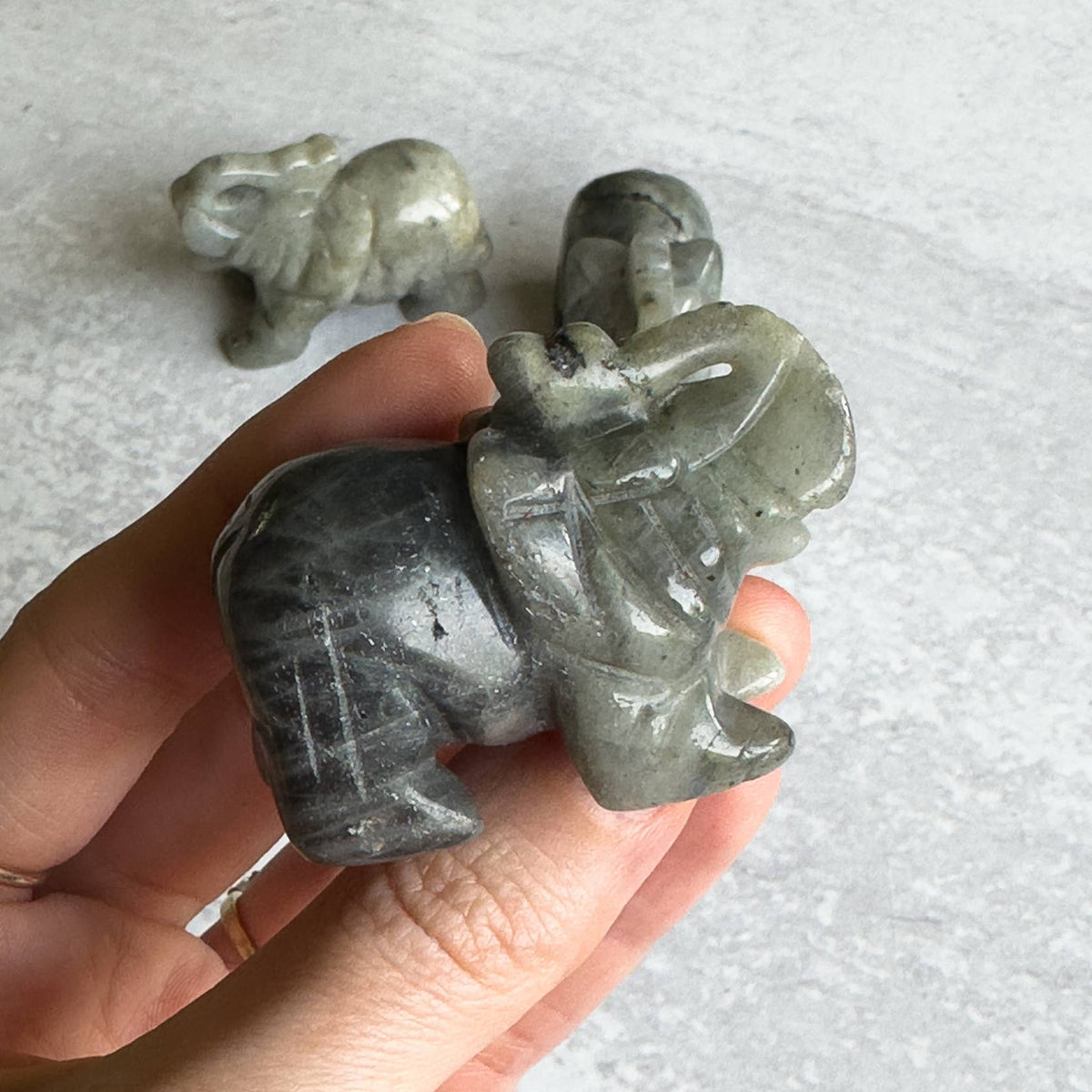 Hand-Carved Gemstone Animal | Elephant