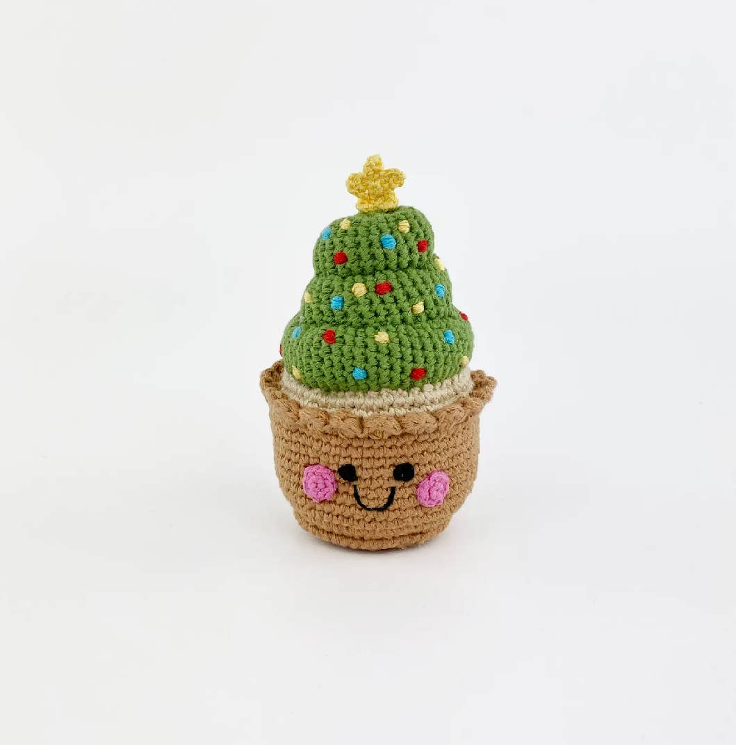 Christmas Cupcake Rattle – Handmade Holiday Keepsake