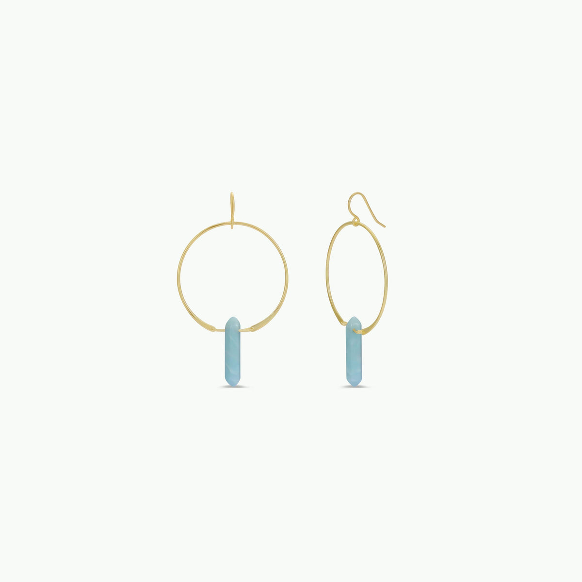 Hoops - Amazonite - Gold Earrings