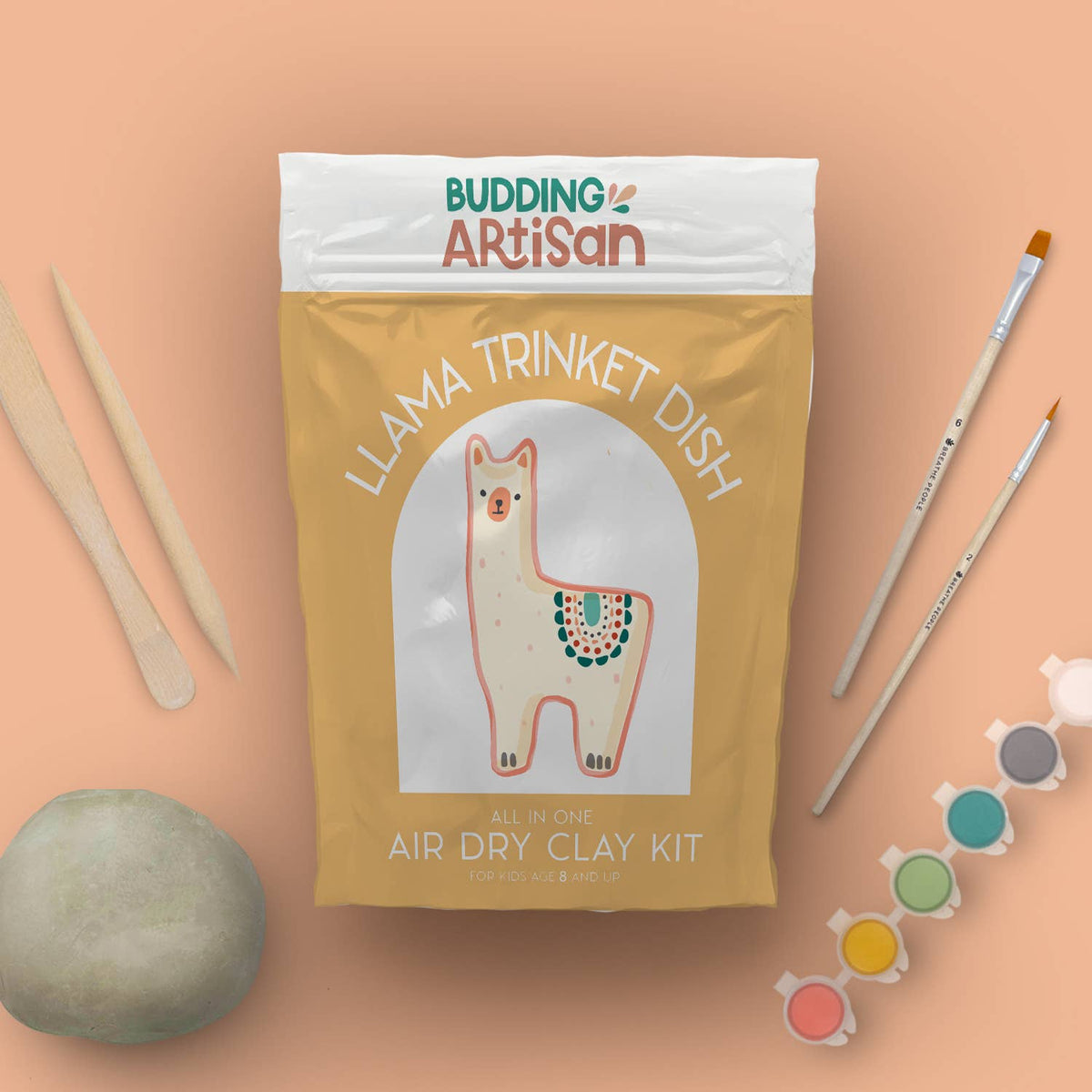 Llama Trinket Dish Kids Air Dry Clay Kit All in One Activity