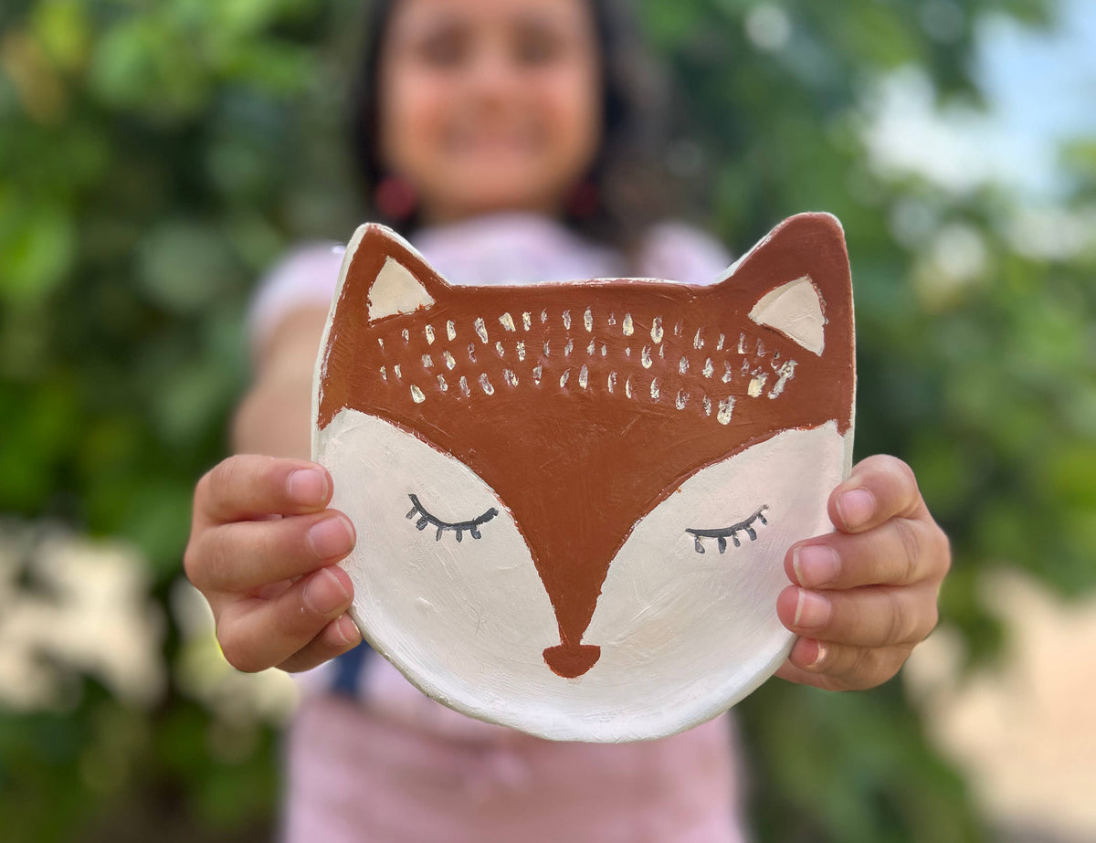 Fox Trinket Dish Kids Air Dry Clay Kit- All in One Activity