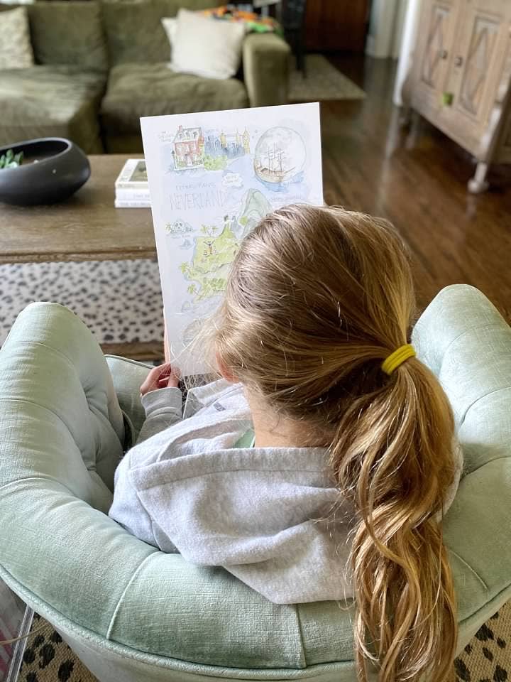 Peter Pan's Neverland Watercolor Story Map Print