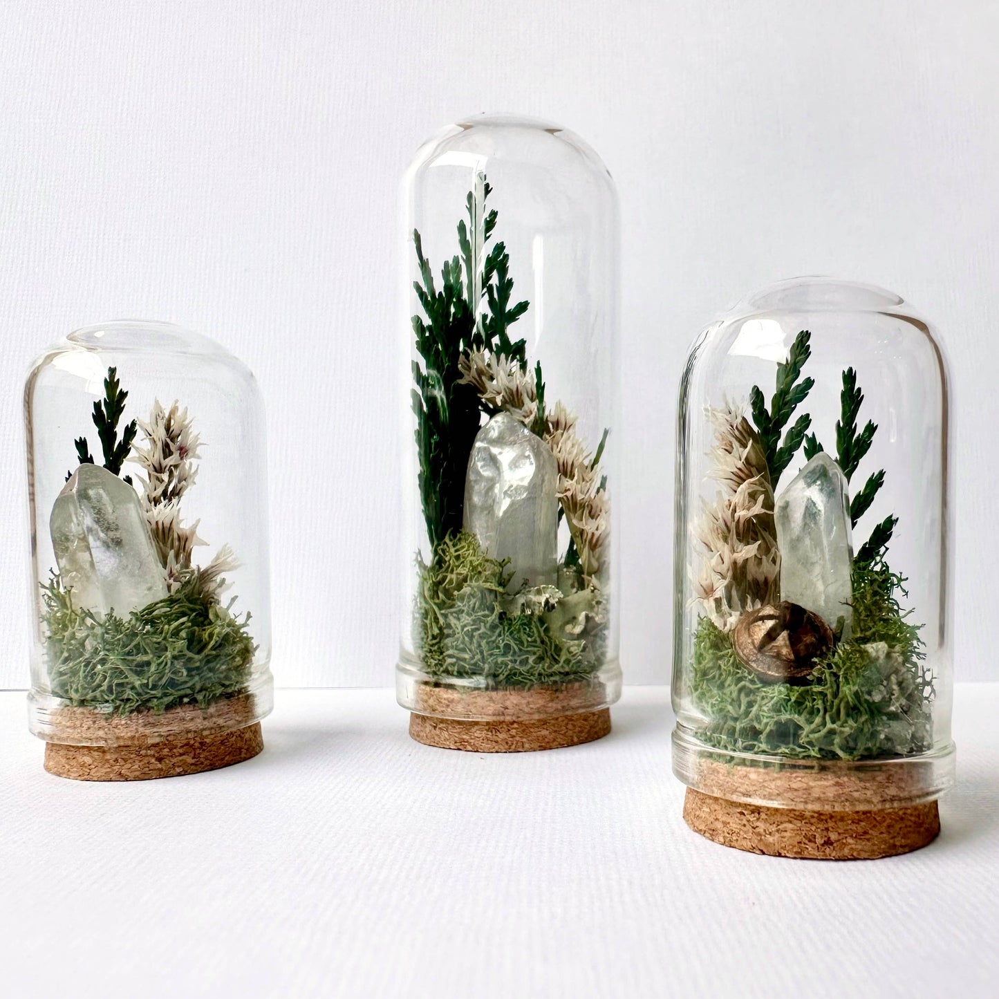 Moonlight Mini Crystal Fairy Terrarium Floral Glass Cloche