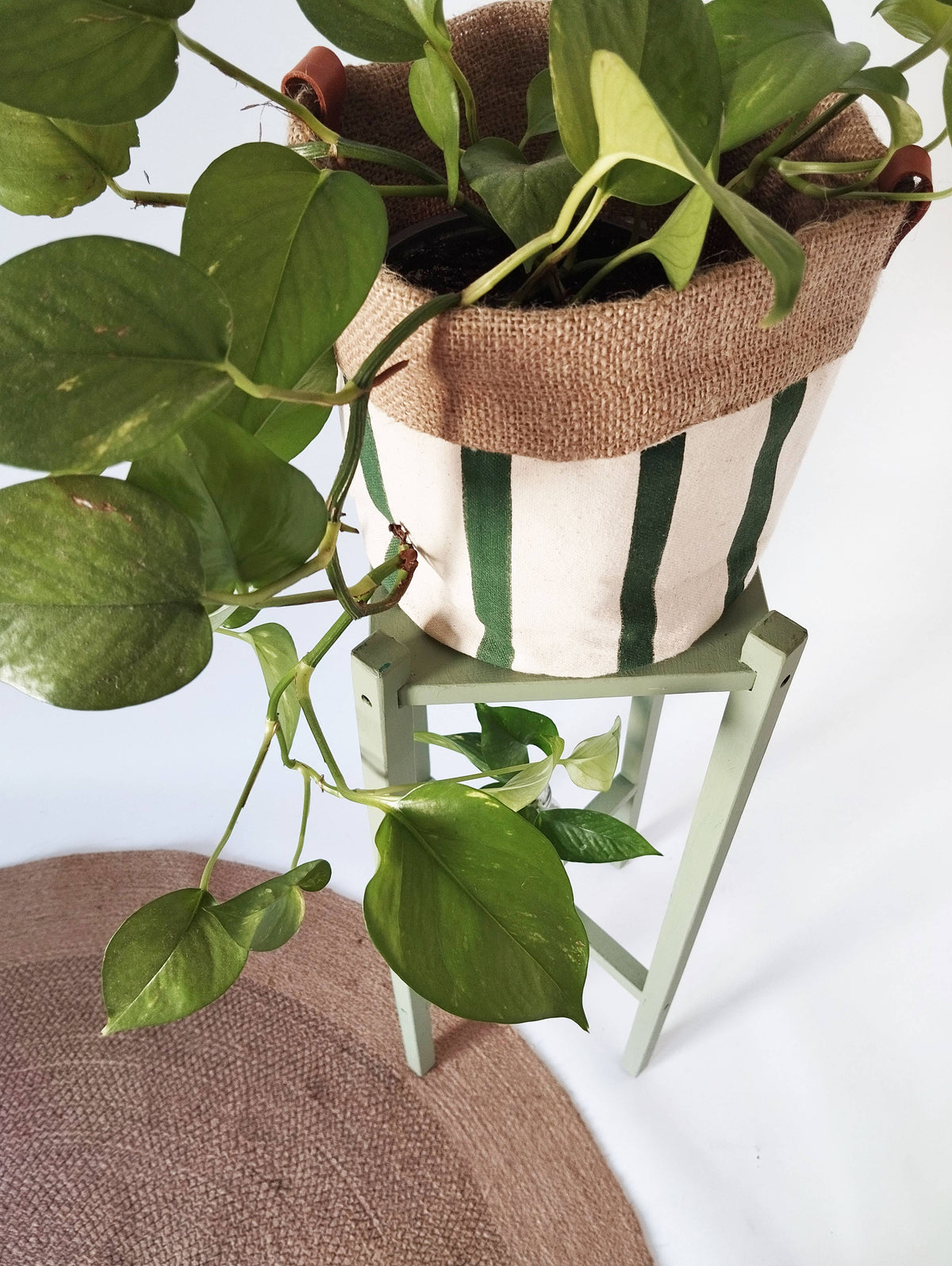 Medium Indoor Planter with Stripes