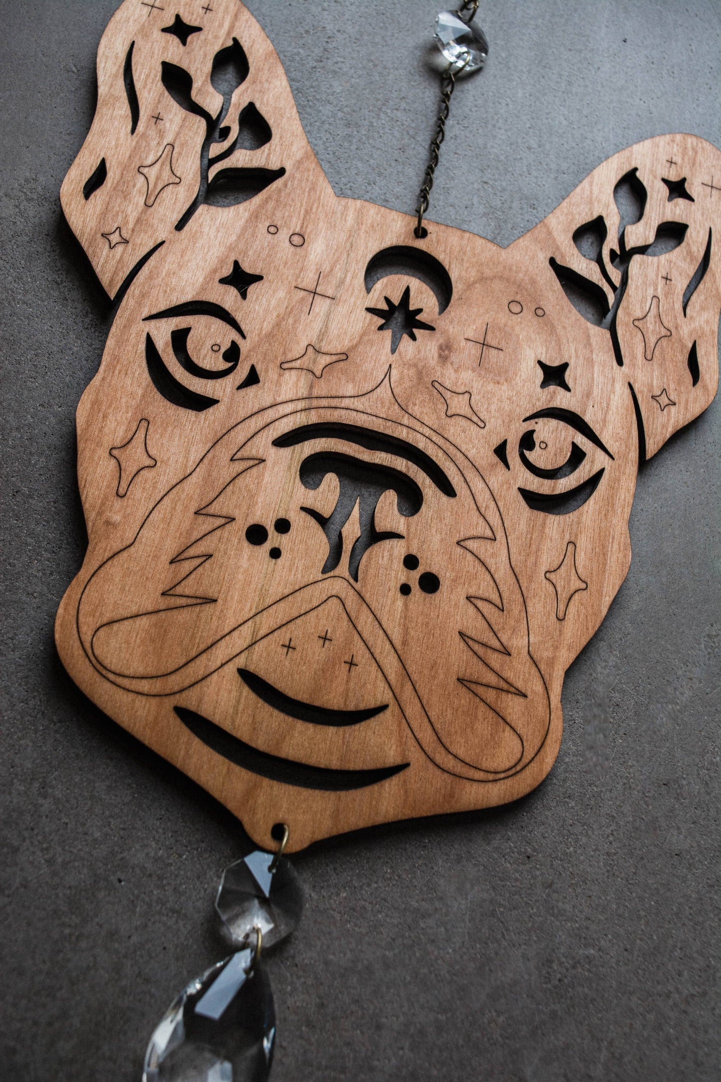 French Bulldog Wooden Wall Hanging Frenchie Suncatcher