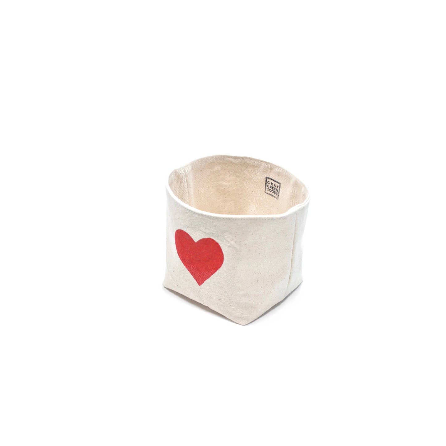 Heart Blockprint Fabric Planter—4"