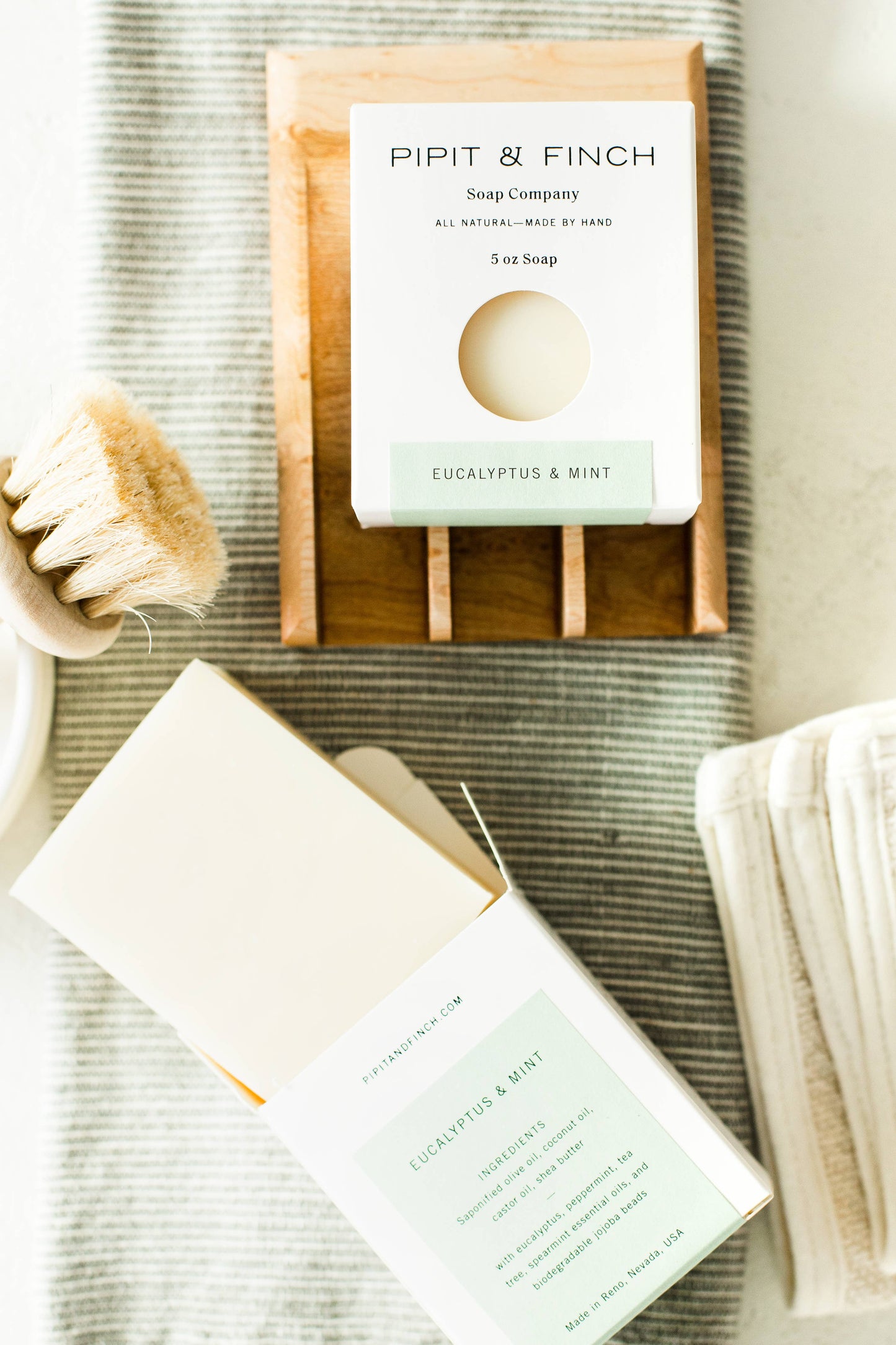 Eucalyptus + Mint Olive Oil Soap with Jojoba Beads