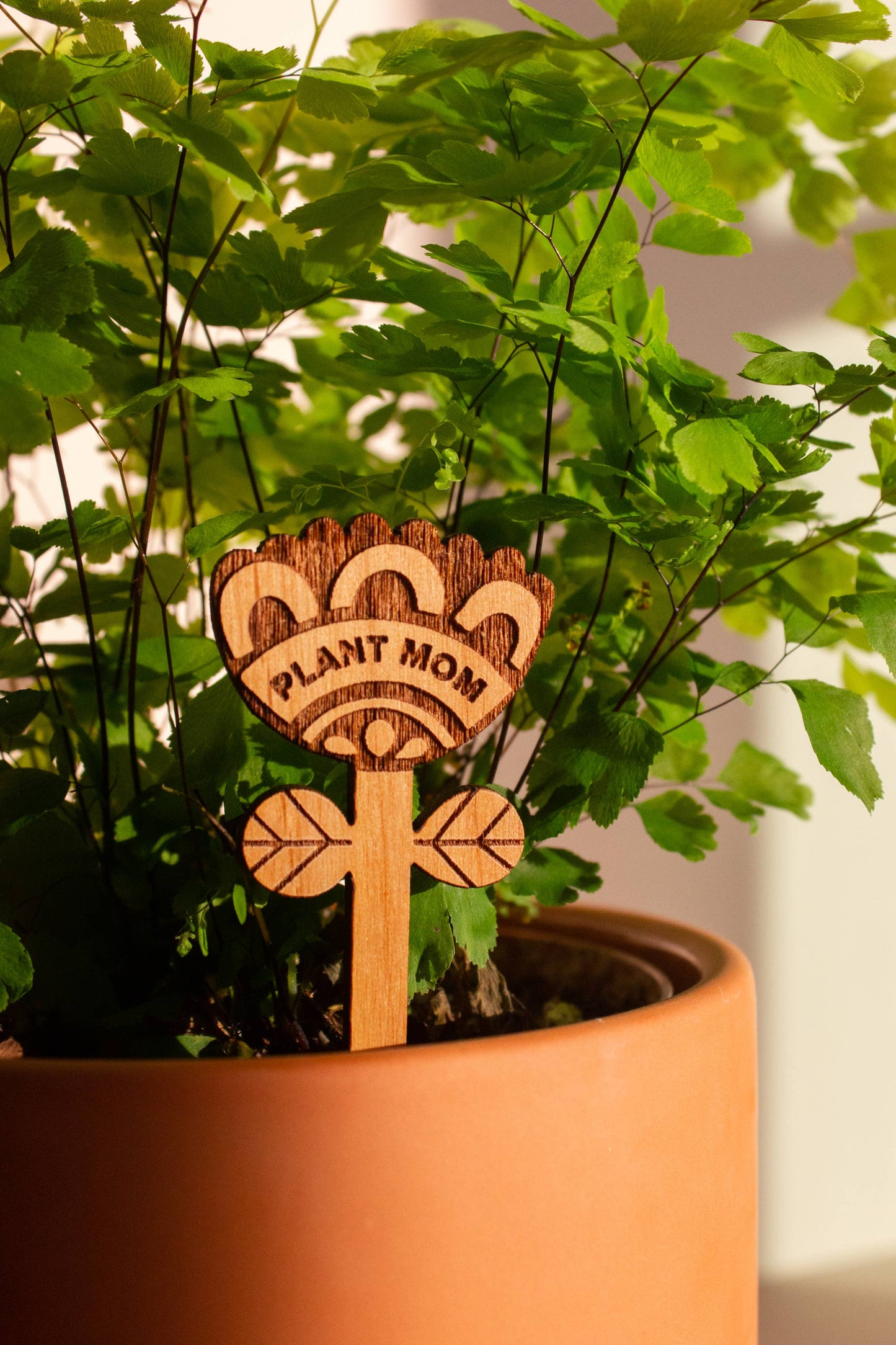 Plant Mom Flower Wood Plant Pick