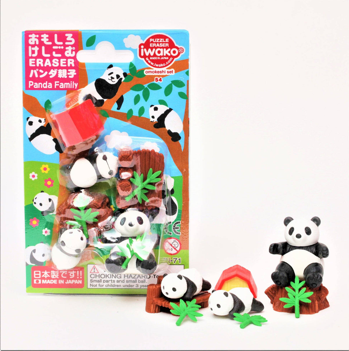 383001 Iwako Panda Family Card