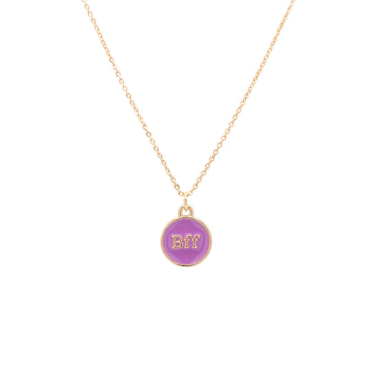 BFF Best Friends Forever Purple Charm Pendant Child Necklace
