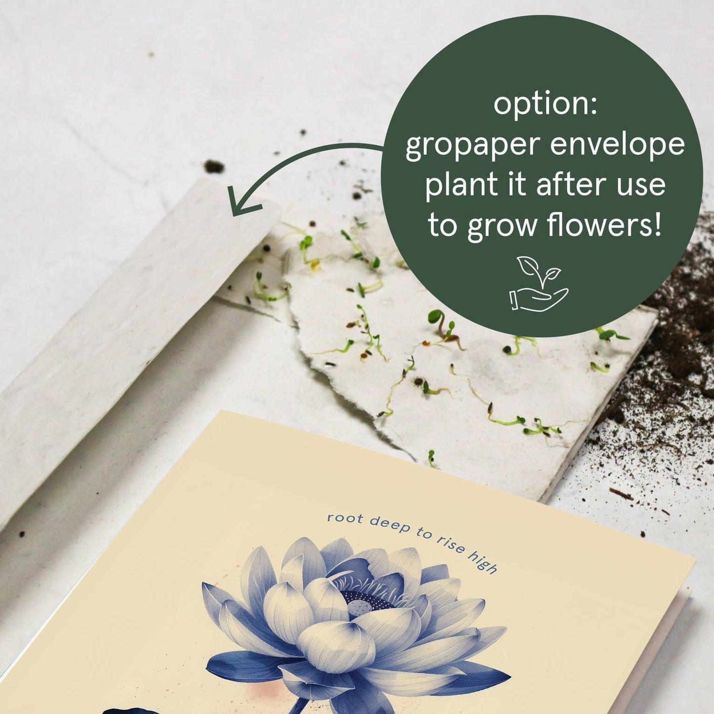 Root deep to rise high | Encouragement Card | Plant Lover