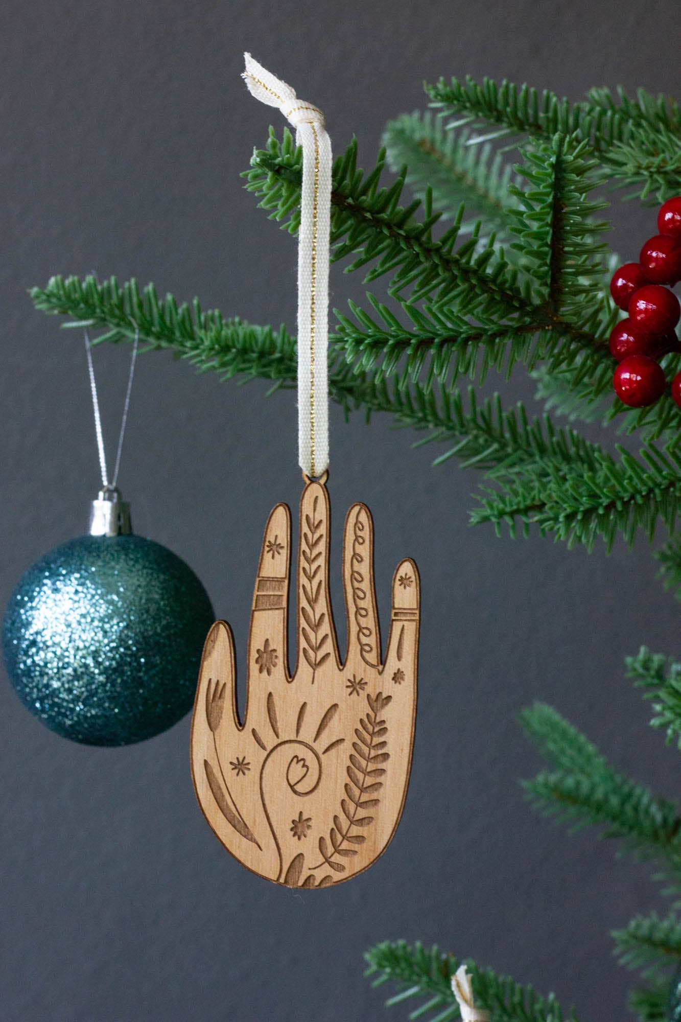 Helping Hand Wood Ornament