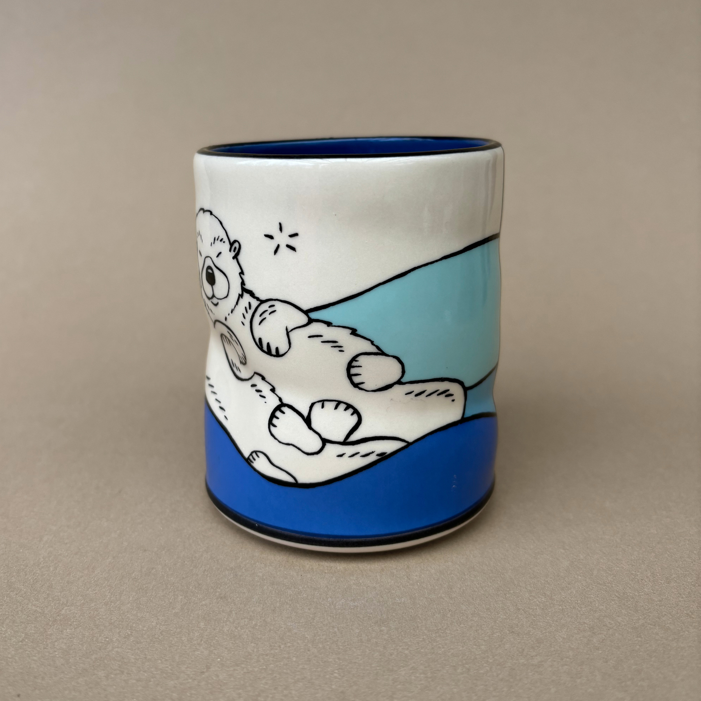 Lucky Otter Cup - Large Ceramic Mug - Father's Day