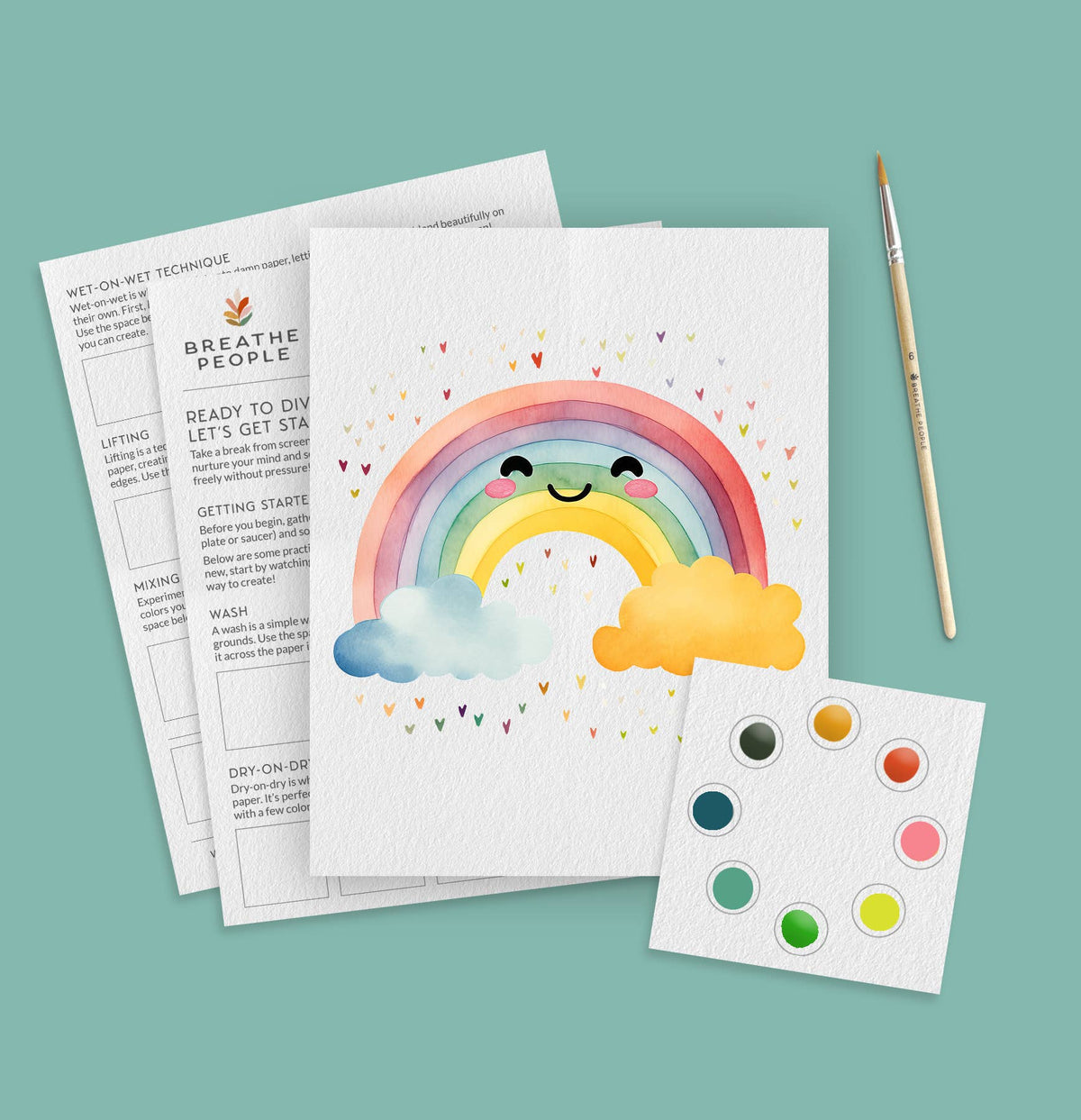Kids Watercolor Kit All in One Beginner Mess Free- Rainbow