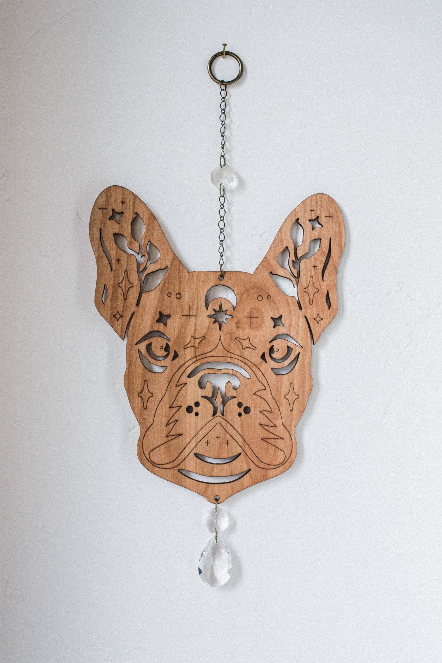 French Bulldog Wooden Wall Hanging Frenchie Suncatcher