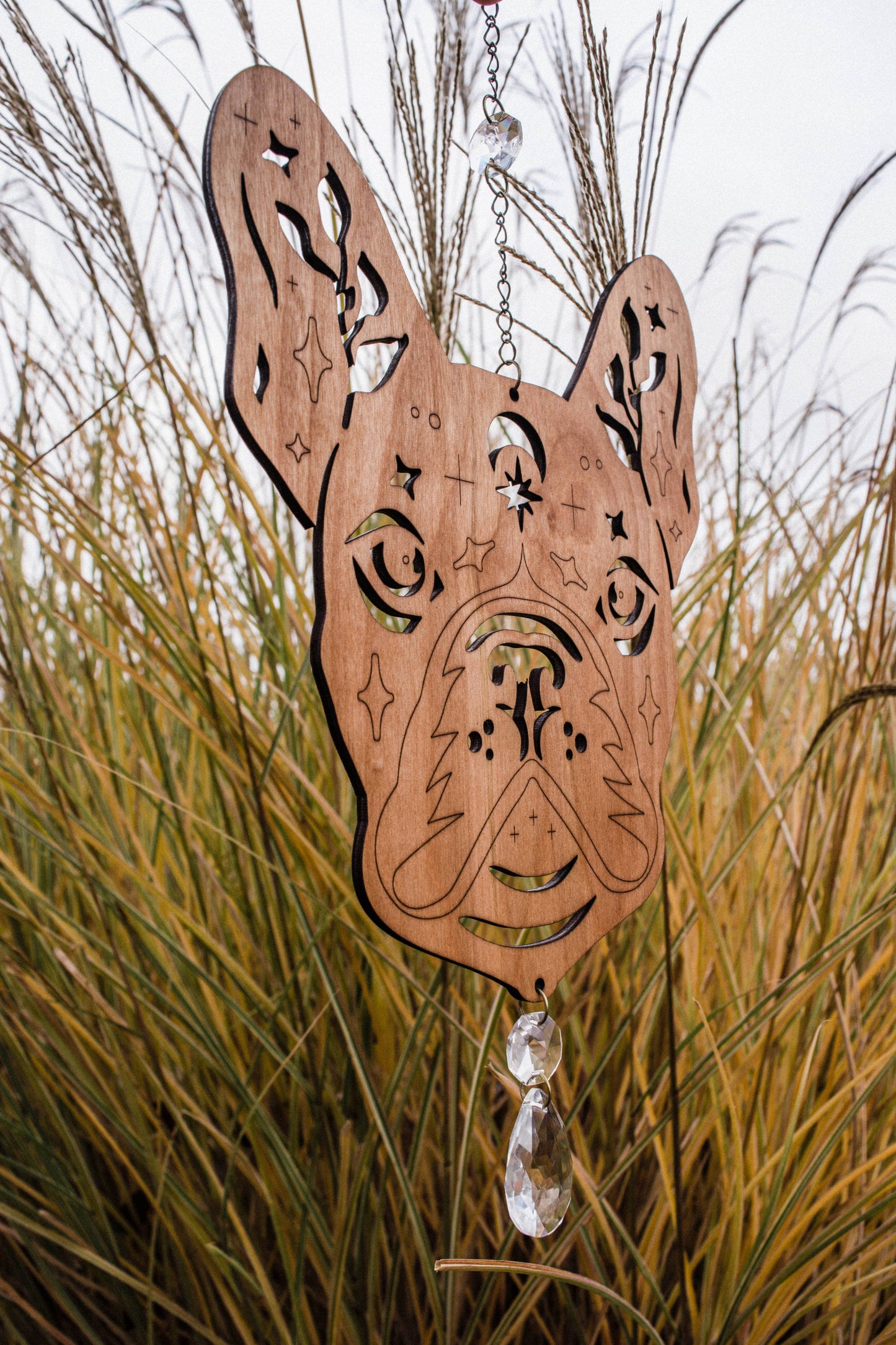 French Bulldog Wooden Wall Hanging Frenchie Suncatcher